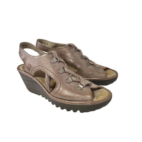 Fly‎ London Metallic Wedges - Picture 1 of 16